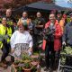 team and residents at potting day