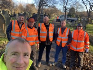 Tivoli's Director of Operations Neil Simpson visiting some of the South Tyneside Council team on the first day of the new grounds maintenance contract.